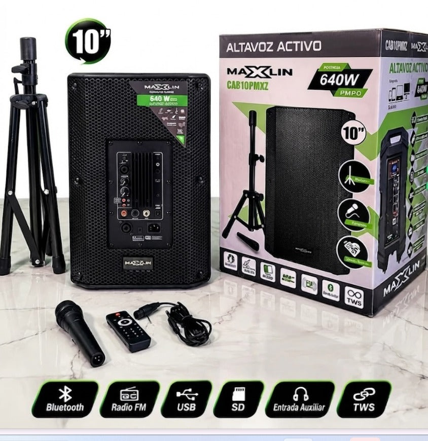 Cabina de Sonido Maxlin 10" 640W PMPO