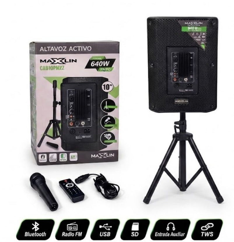 Cabina de Sonido Maxlin 10" 640W PMPO